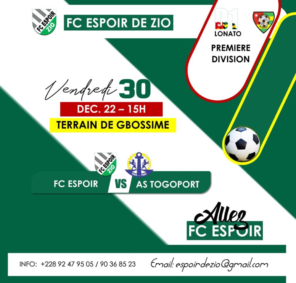 D1 LONATO 2022-2023/J8:  FC Espoir de Zio vs AS Togo Port 1
